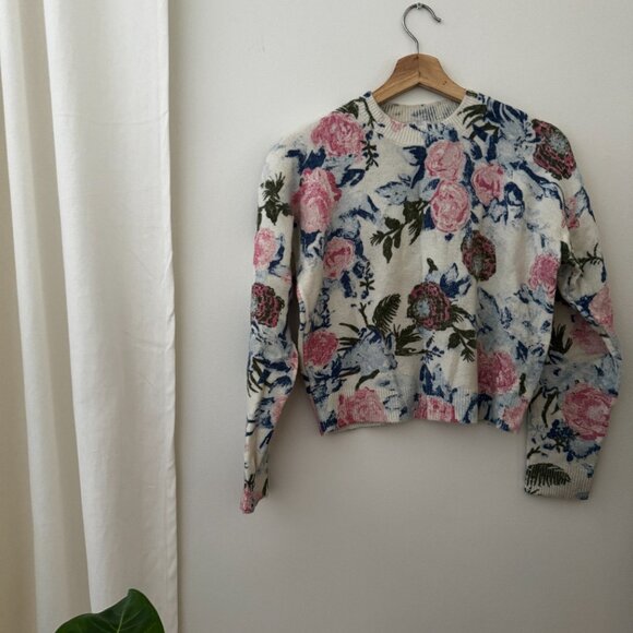 Zara Floral Crewneck Sweater - Picture 1 of 4